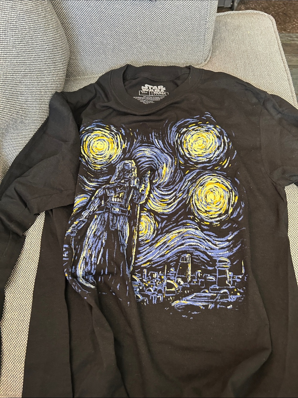 Star Wars Black Darth Vader Van Gogh Style Graphic Tee
